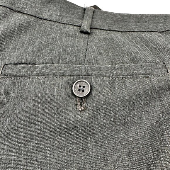 Van Heusen Mens Gray Pinstripe Dress Pants 40x30 Flat Front - Picture 5 of 9